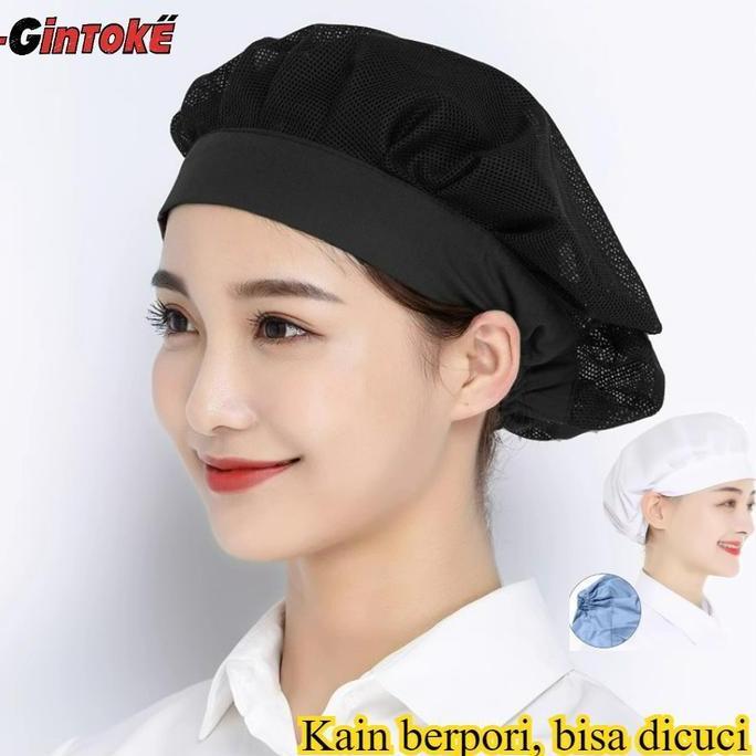 Promo Topi Chef Korea Jaring Rambut Net Topi Chef Koki/Airnet Topi Kain /Hair Net Jaring/Topi Koki J