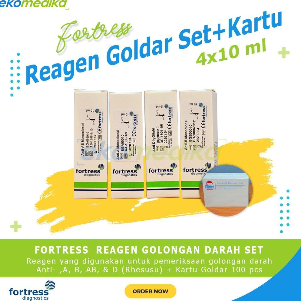 Tes Golongan Darah 1 Set Fortress Diagnostics Goldar - Set Serum Uji Goldar EXTRA Kartu Goldar terla