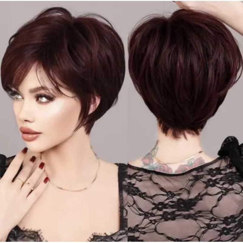 Wig Wanita Wig Shorty Wig Tomboy Wig Wanita Pendek Wig Korean Style Wig Pendek Hair Extension Variou