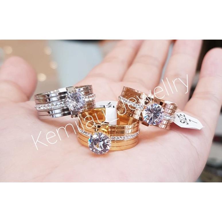 NEW Cincin Titanium Solitaire Besar Ukuran 6-8 [terbaik][terlaris]