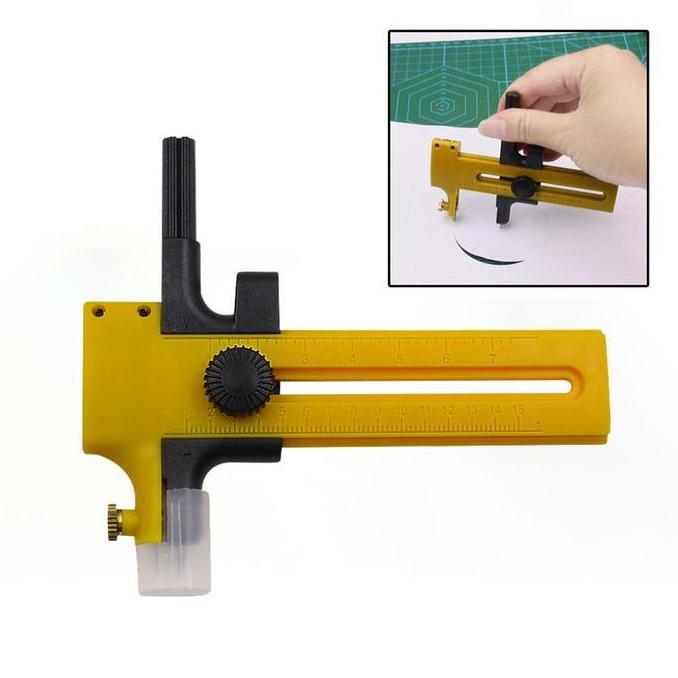 Circle Compass Rotary Cutter 2-15cm Compass Cutter Pemotong Lingkaran Kertas