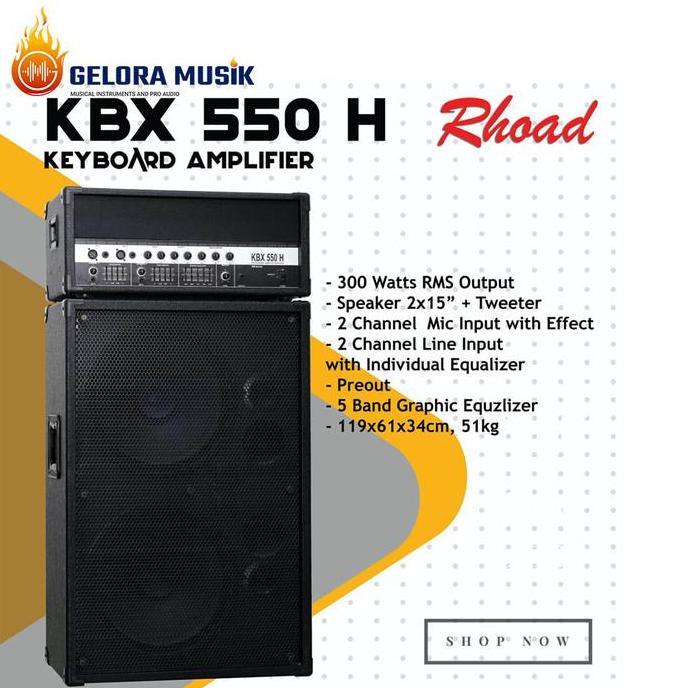 Ampli Keyboard Rhoad Head Cabinet KBX 550H