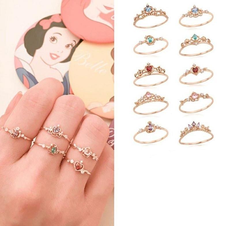 NEW Ring Crown Disney Princess Adjustable Disney Princess Ring Open [terbaik][terlaris]