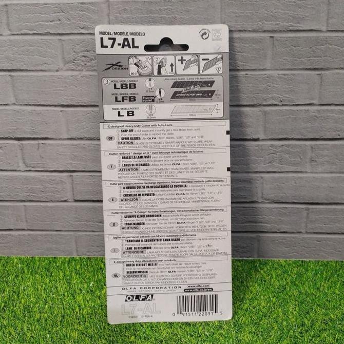 Cutter L-7-AL Olfa Pisau Cutter 18 mm Snap-Off Blade