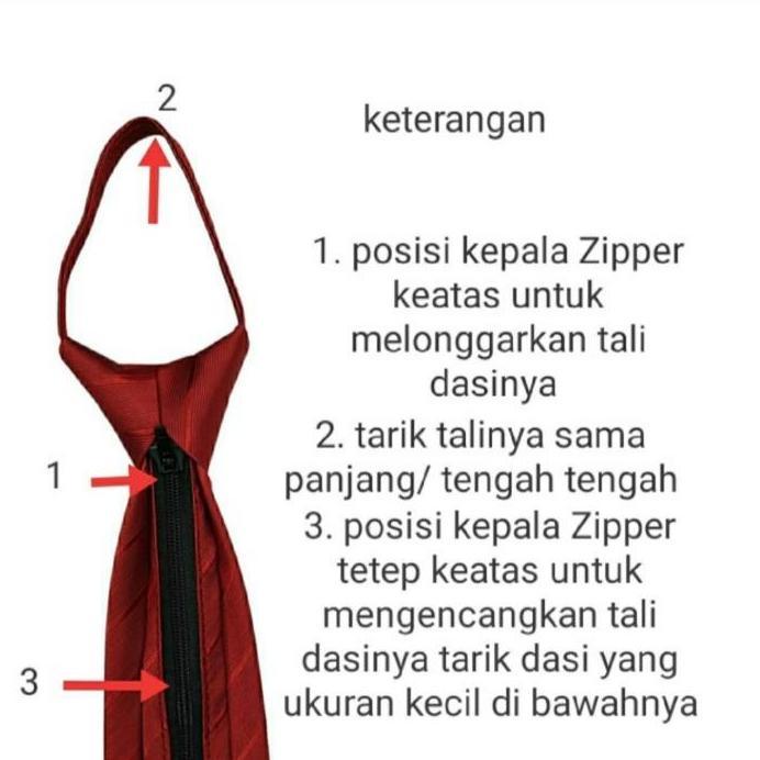 dasi merah maroon  dasi kantor pria  dasi instan deep maroon