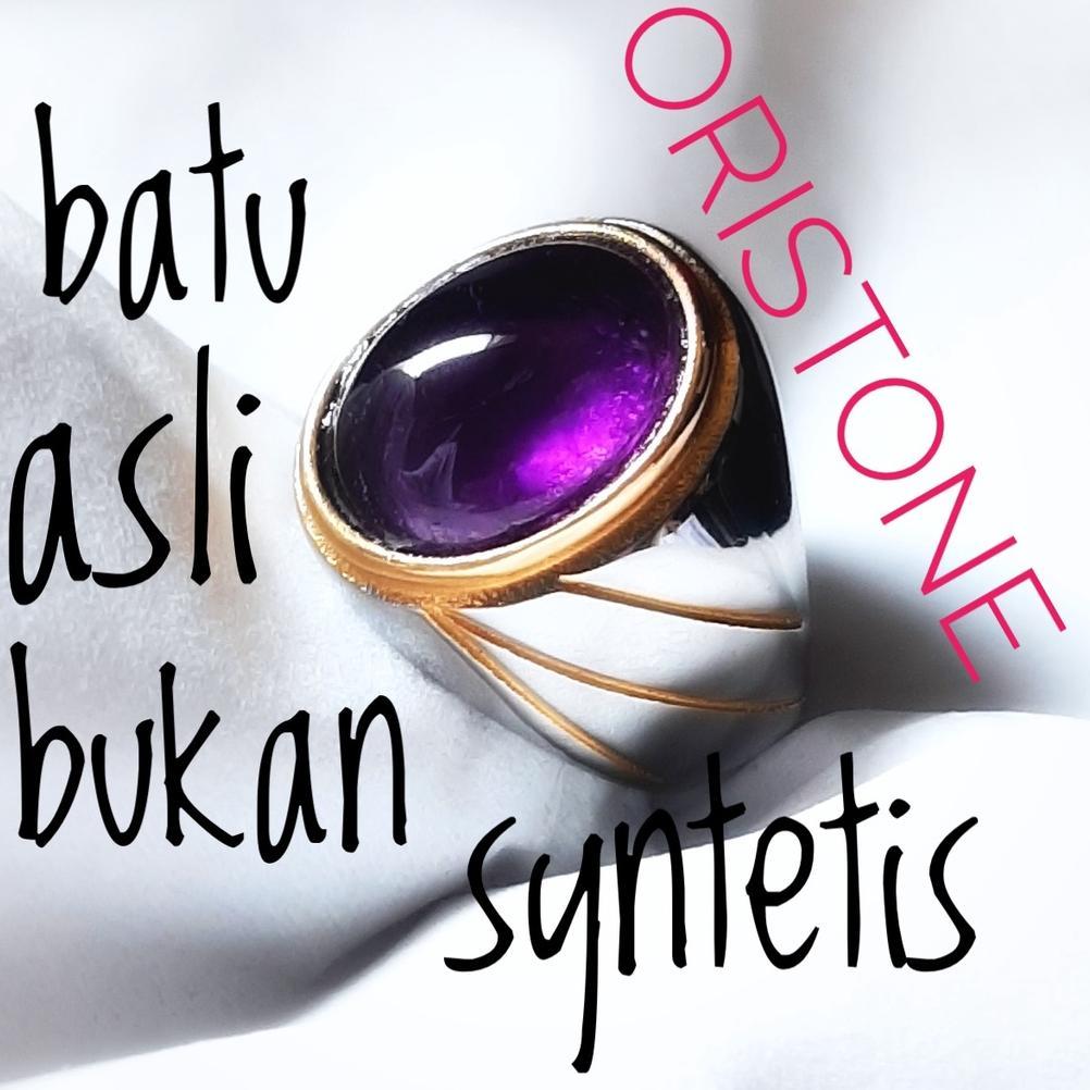 NEW Batu Cincin Kecubung Asli Ungu Ikatan Titanium [terbaik][terlaris]