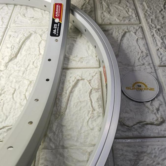 Rims Velg BMX 20 Murni ARAYA JA25 ETRTO 406 Lubang 36H Rim Alloy Single Wall Tapak Lebar Silver Sepe