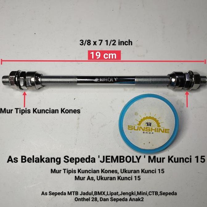 As Hub Roda Belakang Sepeda JEMBOLY Mur Kunci 15 Chrome Federal CTB Mini BMX