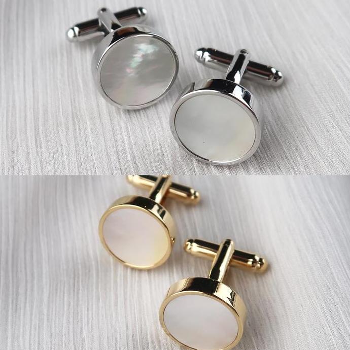 New  Cufflink Mutiara MOP Stainless Steel | Thobe Kabak