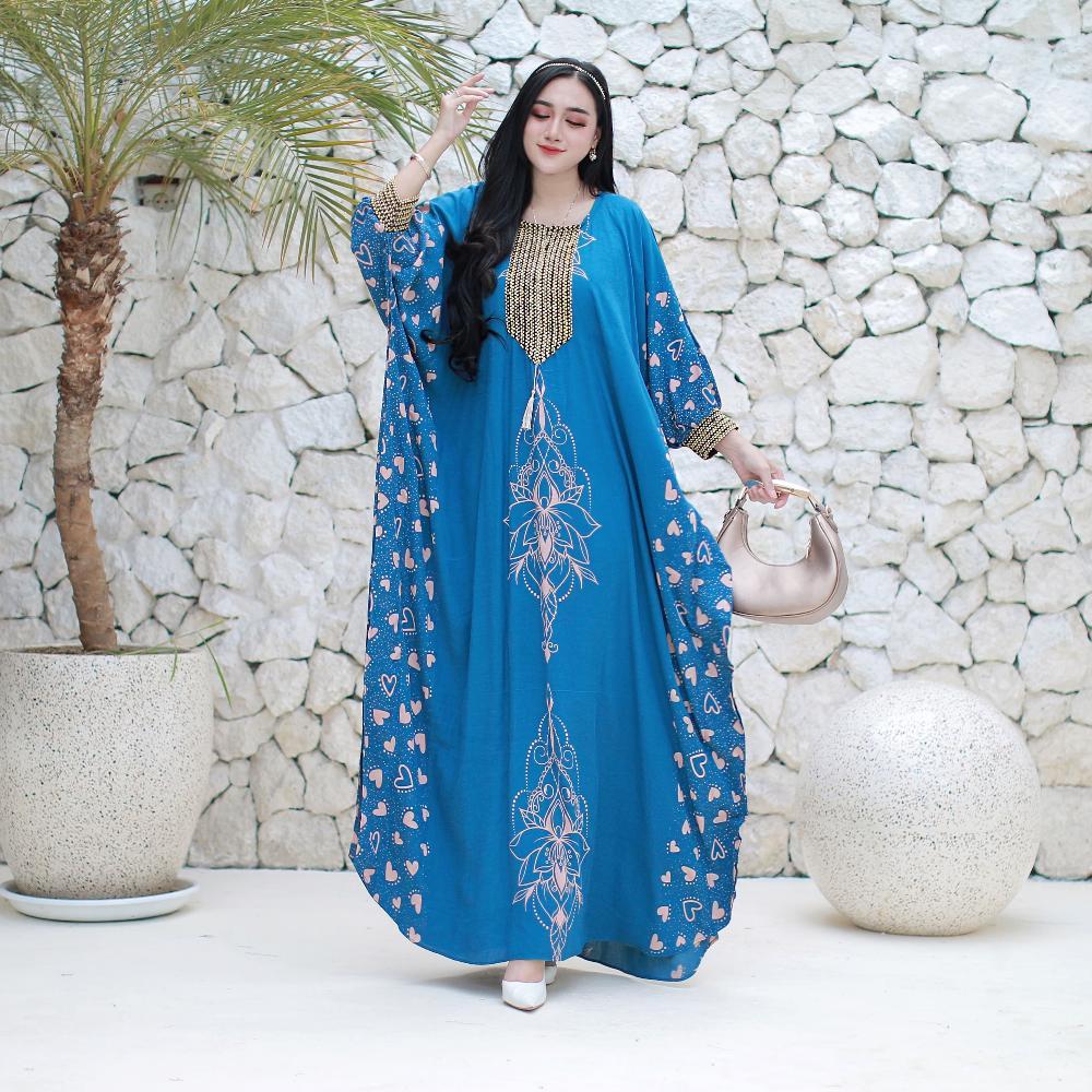 NEW DEALS Kaftan Renda Sultan Busui/Motif Love/ Rayon Premium Cantik Formal Gamis Muslim Dres