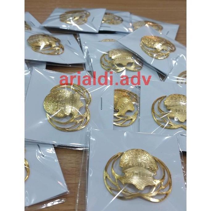 New  Pin korpri bolong kerancang kuningan eching sepuh emas magnet
