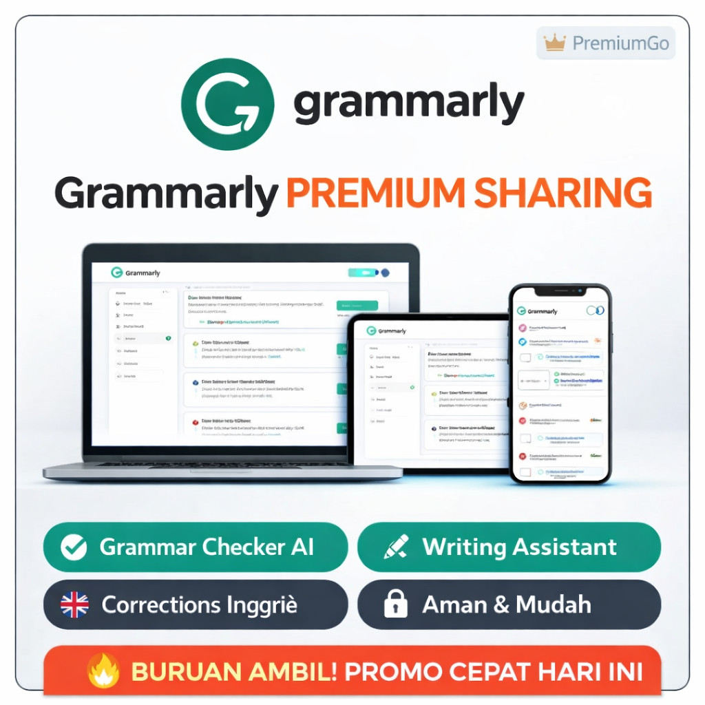 Grammarly Premium 1 Bulan Sharing 24/7 Otomatis - Promo Terbaru 2026 Termurah Writing AI Bergaransi 