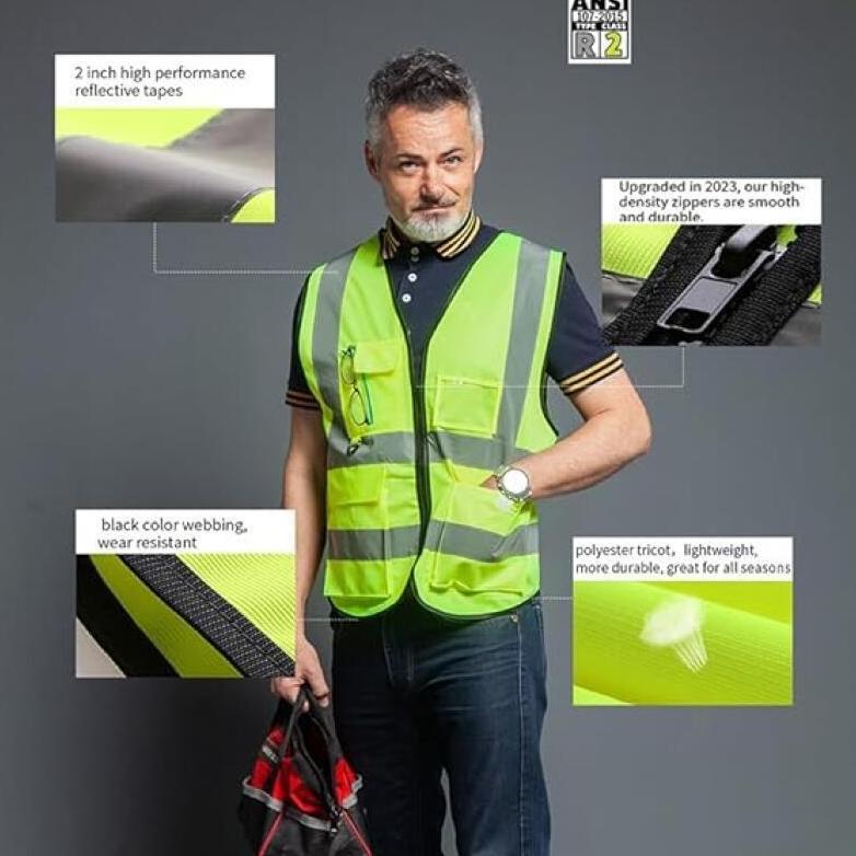 MURAH PROYEK DENGAN 5 KANTONG DAN SAFETY LINE REFLEKTIF ROMPI KESELAMATAN / ROMPI SAFETY PROYEK KANT