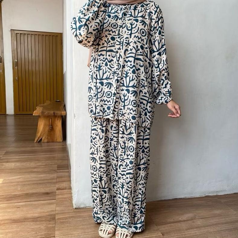 Super Deal One Set Rayon / Piyama Rayon / Setelan Rayon / Piyama Kekinian / Baju Tidur Wanita / Sete