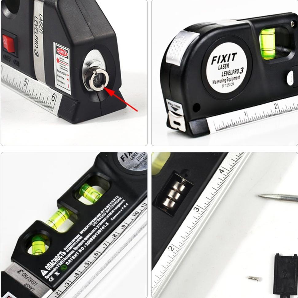 Promo !!! Fixit Level Penggaris Laser Waterpass Meteran Laser  Meteran Laser Alat Pengukur Kemiringa