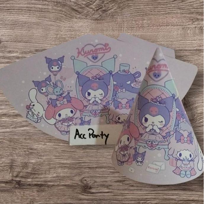 Ready !!! Topi Koboy Ulang Tahun Karakter Kuromi 10pcs / Topi Ulang Tahun Aksesoris
