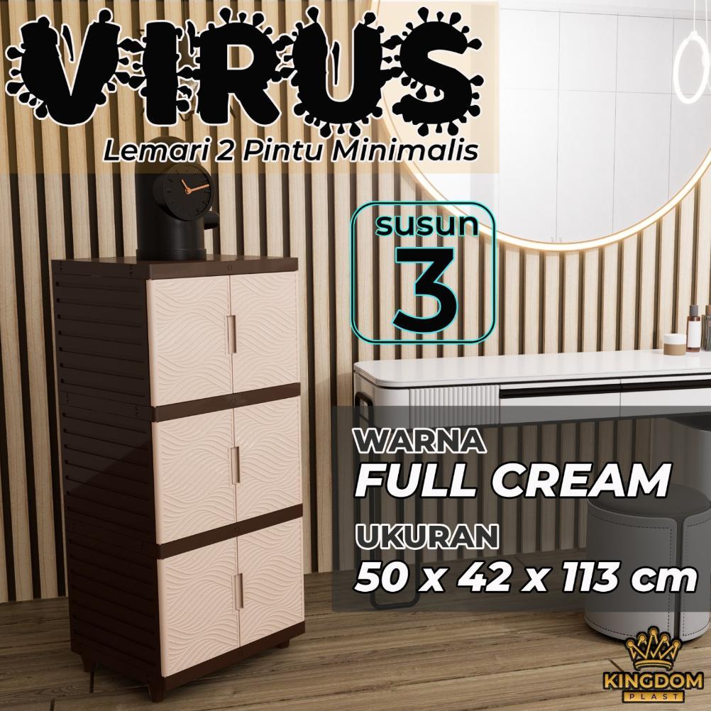 Bergaransi [Ready Stock] Kingdom Plast Virus Lemari Plastik Jumbo 5 Susun Lemari Pakaian Minimalis C