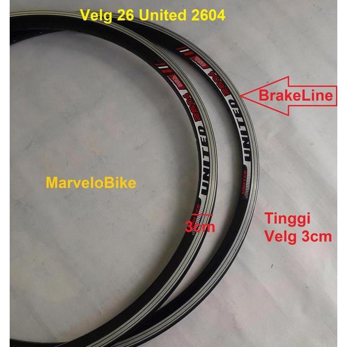 Ready Rim Velg Sepeda 26 MTB United VG-2604 36 Hole DoubleWall