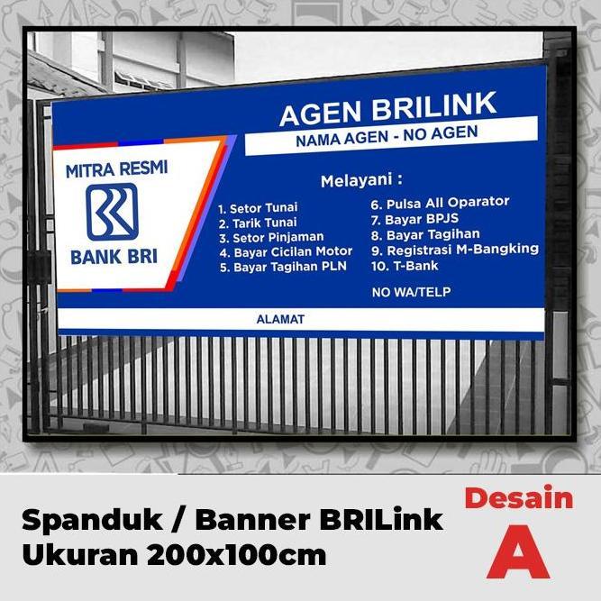 Ready  Spanduk / Banner Agen Brilink Bank BRI