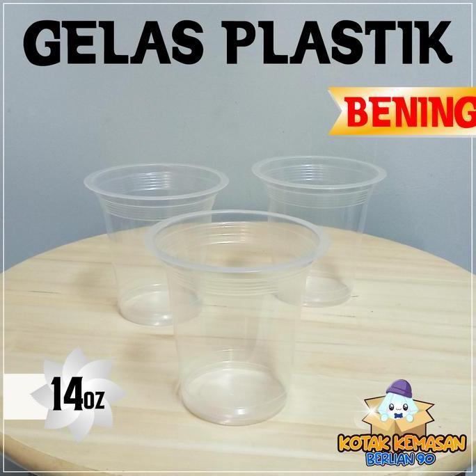 Ready  Gelas Plastik 12 oz Gelas Cup Minuman Plastik 12 oz Cup Kopi 12 oz Isi 50 Pcs Merah