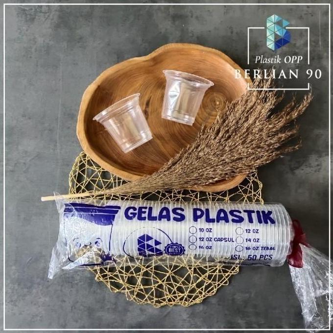 Ready  Isi 50 Pcs Gelas Plastik 18 Oz Datar / Gelas Jus 18 Oz / Cup 18 Oz - gelas 18 oz