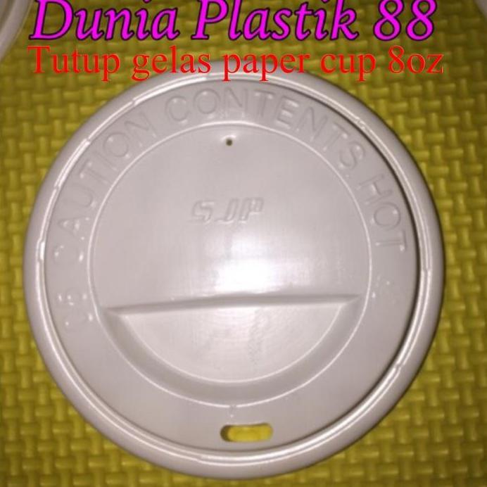 Ready  isi 50pcs TUTUP PAPER CUP 8oz gelas kertas paper cup 8oz coffe kopi kertas warna hitam putih