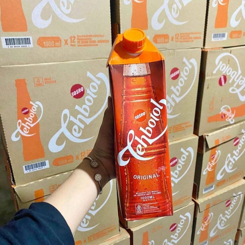 1 Dus Teh Botol Sosro 1 Liter - 12 Botol, Teh Manis dan Segar