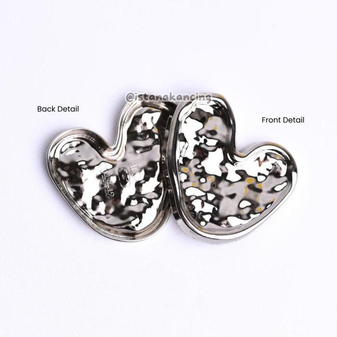 Kancing Jamur Lydia Heart | Aksesoris Kancing Besar 45mm Unik Mewah Premium Button | Istana Kancing 