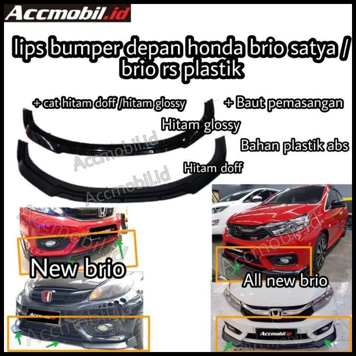 TERBARU LIPS WINGLET BUMPER FRONT DEPAN HONDA BRIO SATYA RS PLASTIC PLUS CAT 