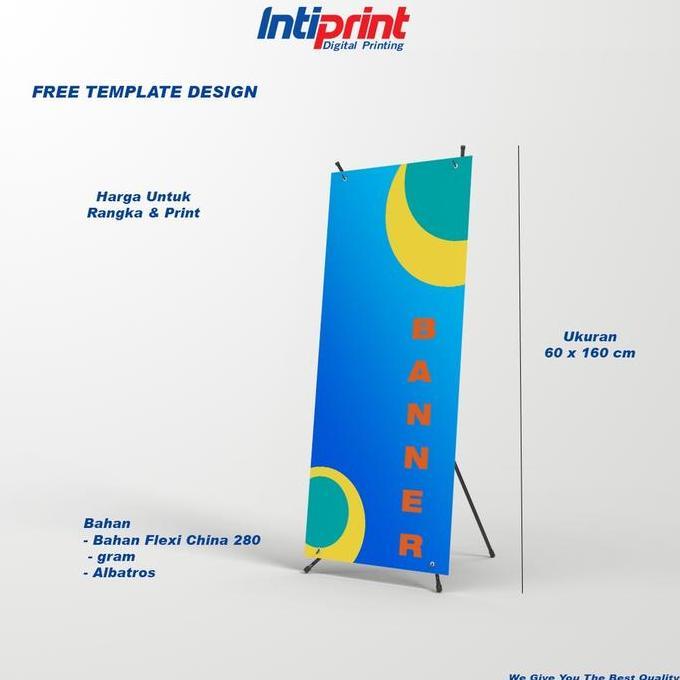 Ready  Cetak X-Banner Custom Standing Banner Banner + Tiang Stand