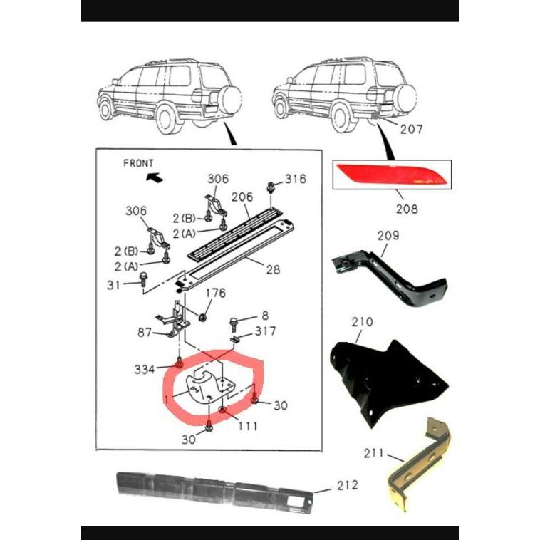 Ready Stock Kuping - Tanduk Bumper Belakang Kanan Panther Kapsul Original