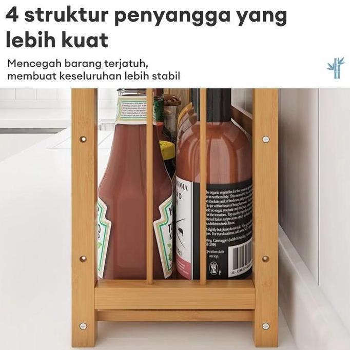 KENS- Dapur  Bumbu  Multifungsi  Organizer Dapur  Dapur bambu  Dapur Susun Tempat Pisau  Dapur Serba