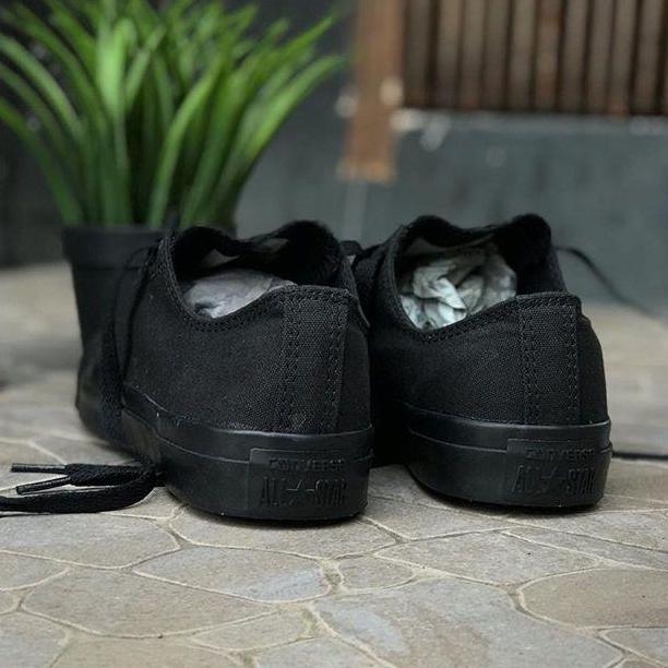 Sepatu Converse Full Black Original 100% All Star Hitam Polos Terlaris GS