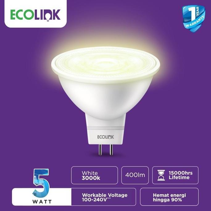Leggero- Ecolink Lampu Halogen Led 5W Mr 16 Spotlight 5 W Watt Spot 36D Mr16