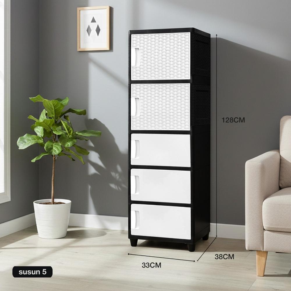 Premium Akako - Lemari Pakaian Plastik Akako Swing "Catur Mix"/ Kode: Catur Mix