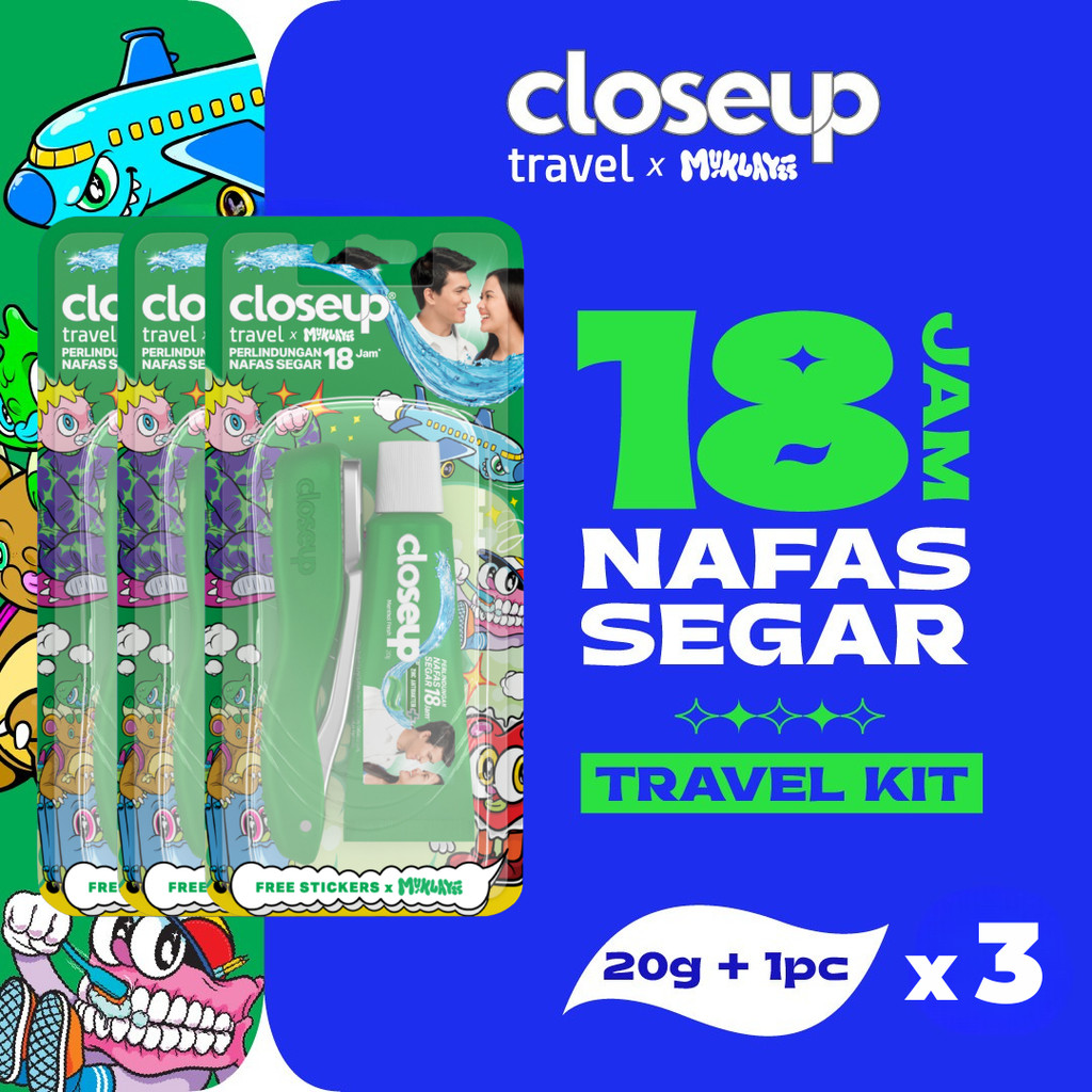 Closeup Sikat Gigi Lipat Travel (1PC+20gr) x3 Triplepack