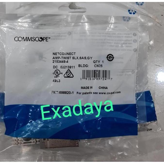 HARGA DISC - AMP Commscope Modular Jack Cat6A shielded SLX Cat 6A - P/N : 2153449-4