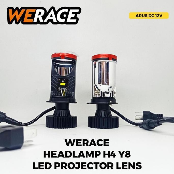 WERACE LED Headlamp H4 Mini Projector Projie Y8D Y8 Super Bright Headlight Mobil Motor Universal