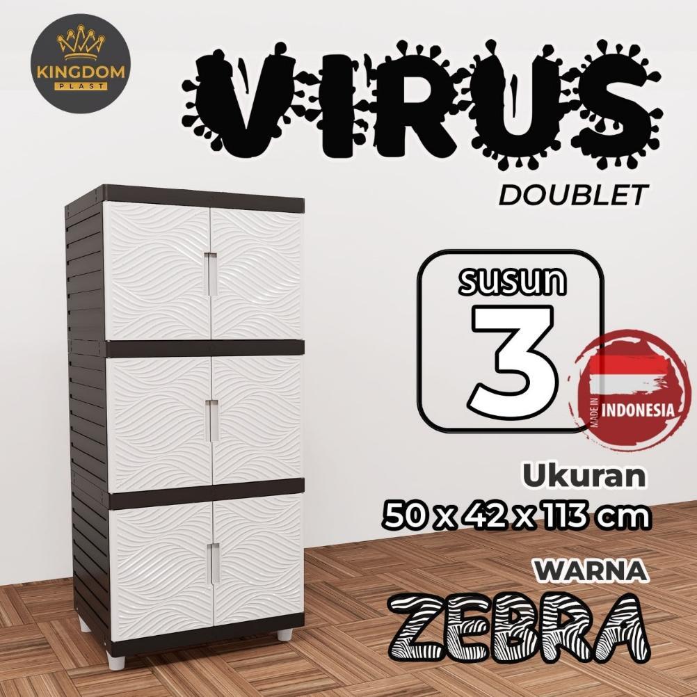 Terbaru [Ready Stock] Lemari Plastik Jumbo Serbaguna Kingdom Plast Virus / Vrz / Rak Susun Baju / Pa
