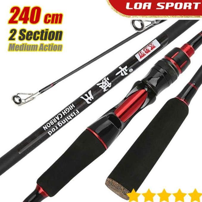 HARGA DISC - Joran Pancing Sambung Spinning 240cm KBW Gun Handle