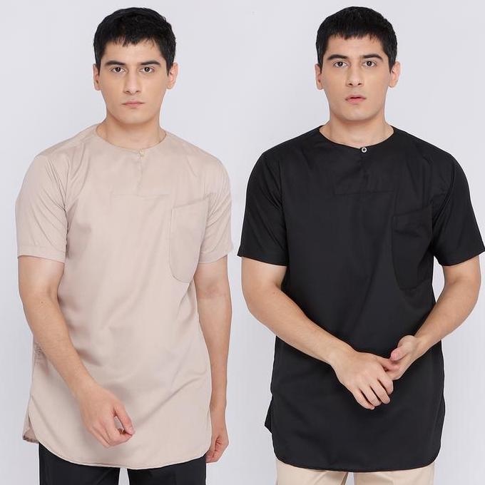 NEW CASELLA BAJU KOKO KURTA PRIA LENGAN PENDEK BASIC POLOS | MUSLIM DAILYWEARUMAR ORI