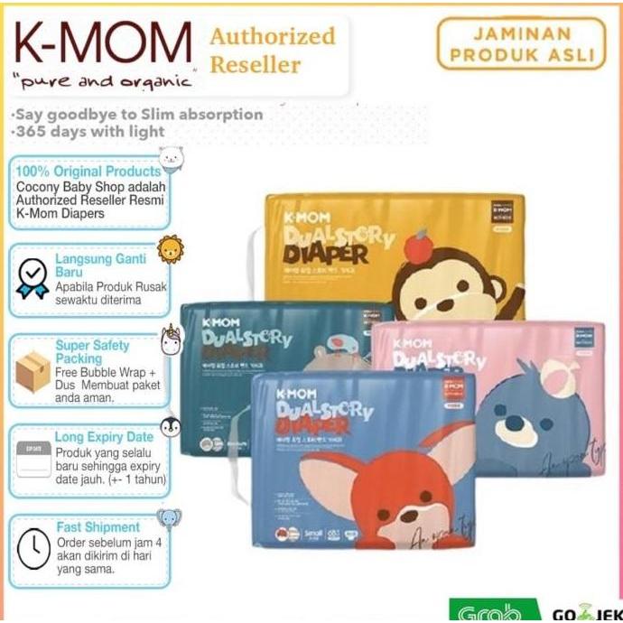 NEW K MOM DUAL STORY DIAPER KMOM S M L XL PANTS ORI