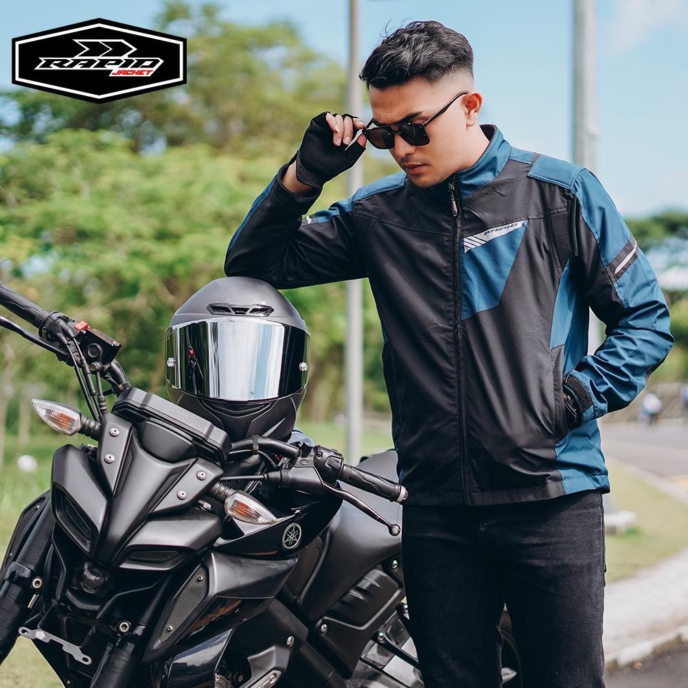 Jaket motor riding RAPID RAPTOR pria parasit premium jacket reflektif