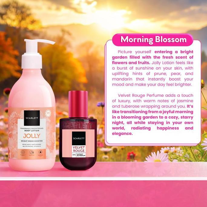 NEW SCARLETT WHITENING SCENT-SATIONAL DUO - EAU DE PARFUM VELVET ROUGE / GOLDEN ELIXIR / DREAMY + BO