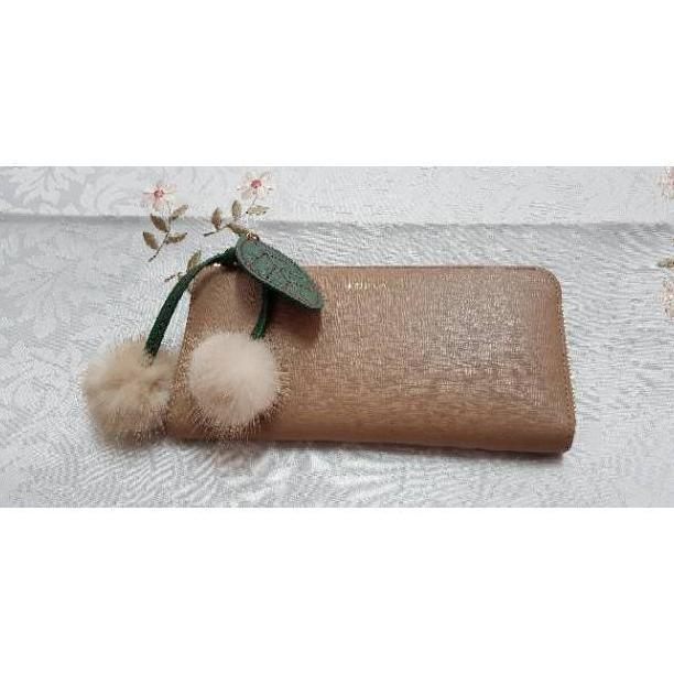 Cherry mink fur bag charm / gantungan tas murah