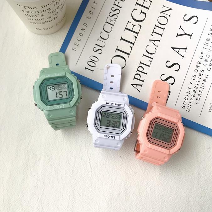 exclusive jam tangan wanita a0022 jam tangan led elektronik kotak kecil