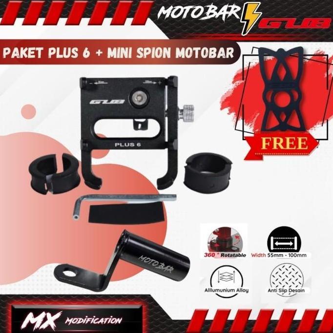 TERBARU - GUB Plus 6 Holder Handphone Allumunium Alloy Original Aluminium Hitam