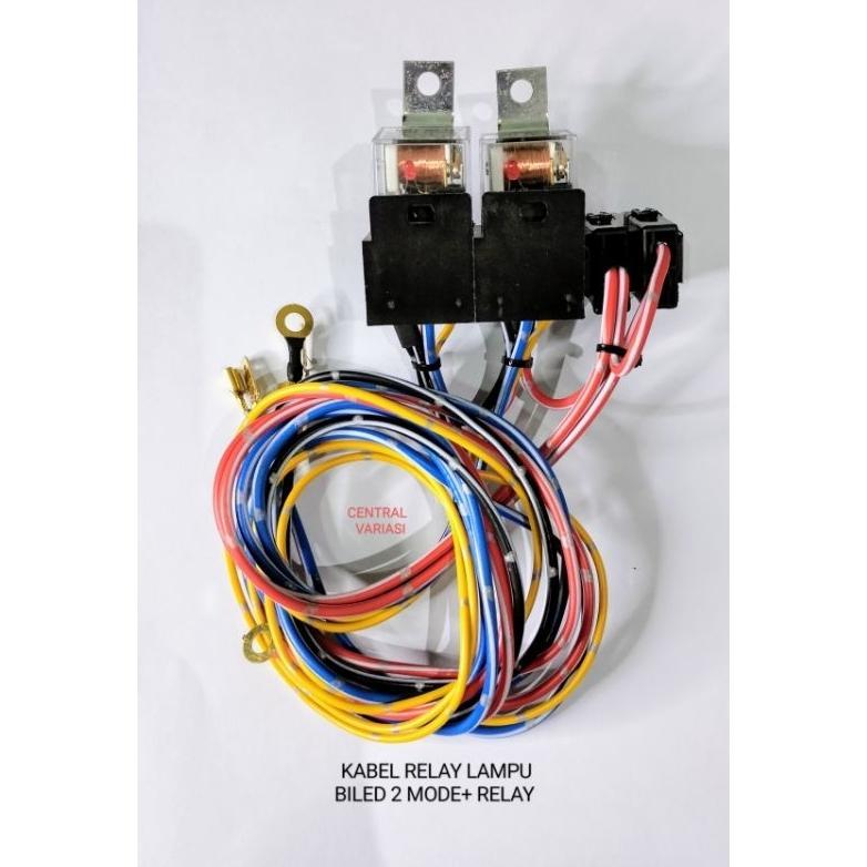 Terlaris Kabel Relay Set Motor Mobil Lampu Tembak Biled 2 Mode Lampu + Relay Kabel Tebal