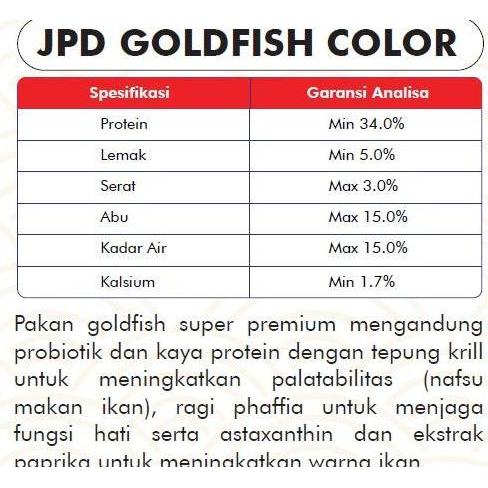 Skyfish- Pelet Ikan Koki Jpd Goldfish Color Untuk Meningkatkan Warna 500Gr