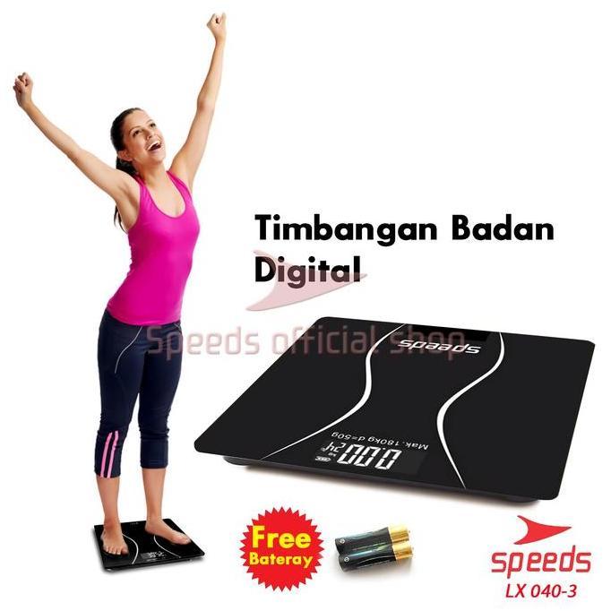 SPEEDS Timbangan Berat Badan Digital Scale 30x30cm 180kg Timbangan Berat 040-3